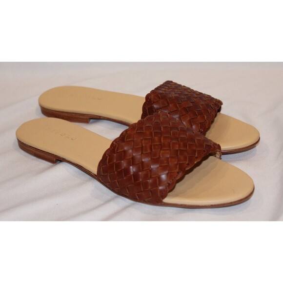 Nisolo ISLA Slide‎ Sandal Desert BRANDY Woven Leather Women's - Picture 4 of 9